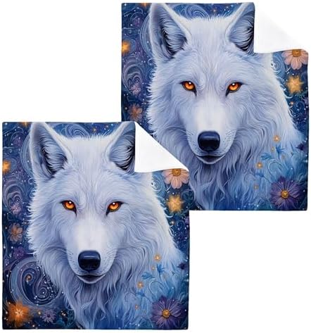 Kigai White Wolf 4 Pack Washcloths