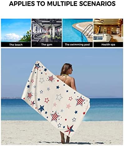 Anzona 4th of July Blue Red Star 3-Piece Bath Towels Set
