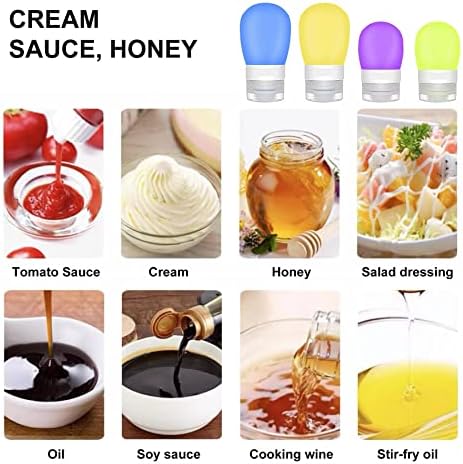 4-Pack Squeeze Salad Dressing Bottles with Leak-Proof Design