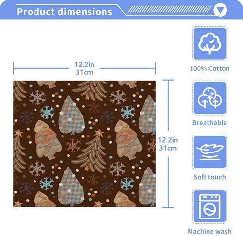 Burbuja Christmas Trees - Cotton Washcloths Set of 2 - Fingertip Towels