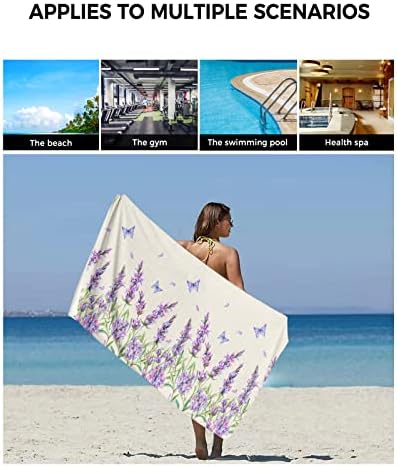 Chees D Zone Bath Towel SetPurple Floral Lavender Butterfly Soft Cotton Towels