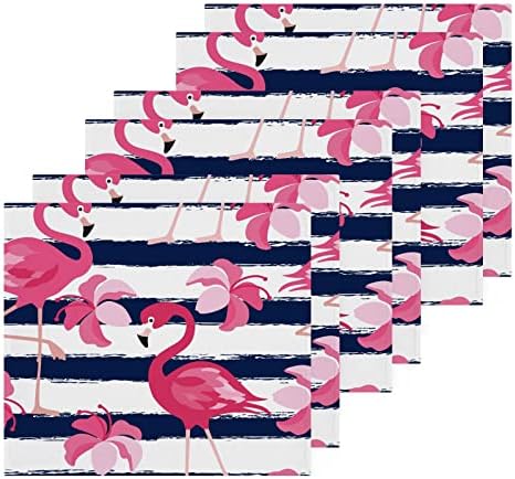 Kigai Tropical Pink Flamingo Washcloth Set Premium 12x12 inch