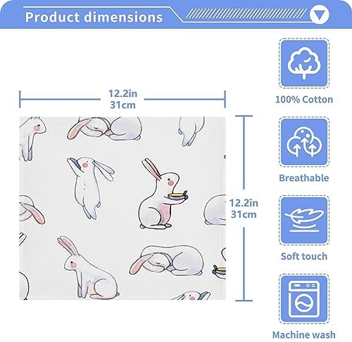 ALAZA Watercolor Rabbits Animal Bunny Towels Set