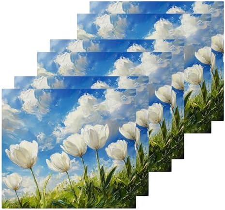 Qilmy White Tulip Face Towels