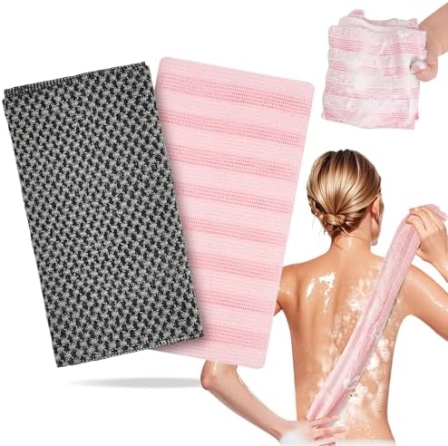 Exfoliating Washcloth Shower Towel - 2 Pack for Back and Body
