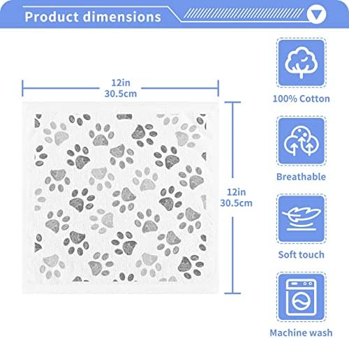 Kigai 4-Piece Reusable CatDog Washcloth Set Soft absorbent and stylish