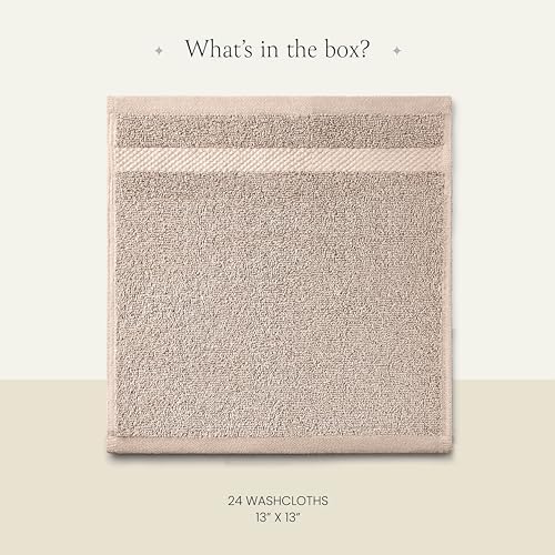 Belador Luxury Wash Cloths 24-Pack - 13x13