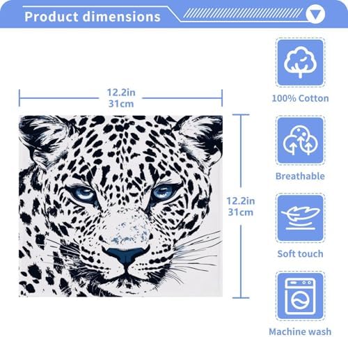 Pure White Leopard Print Washcloths 4-Pack