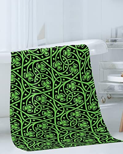 St Patricks Day Shamrock Bathroom Towel Set Collectible Luxurious Microfiber Dish Towels