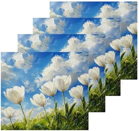 Qilmy White Tulip Face Towels