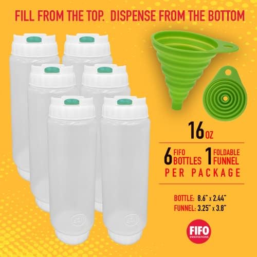 Rockland Guard FIFO Squeeze Bottle Refillable 6-Pack Green