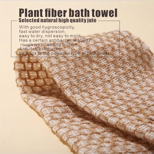 Eco-Friendly Jute Back Body Exfoliating Washcloth Towel for Men Women