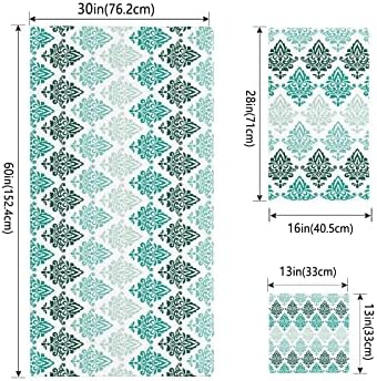 Luxurious Geometric Turquoise Bathroom Towels Set