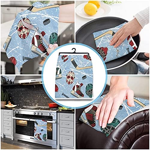 2Pack Microfiber Kitchen Towels with Sport Hockey Pattern