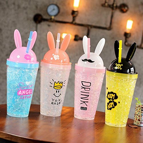 Seelucky Bunny Travel Tumbler with Straw No-Ice Requirement Leak-Proof Durable