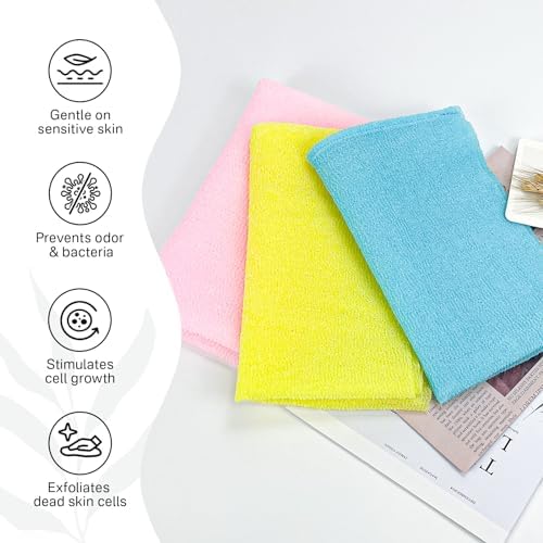Yiclick Body Exfoliation Washcloth Towels 3-Pack