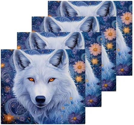 Kigai White Wolf 4 Pack Washcloths