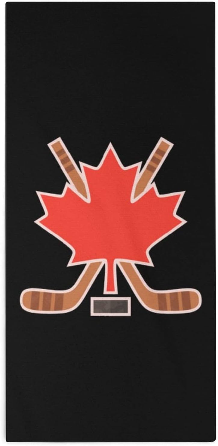 Cute Printed Canada Maple Hockey Hand Towels for Home Kitchen