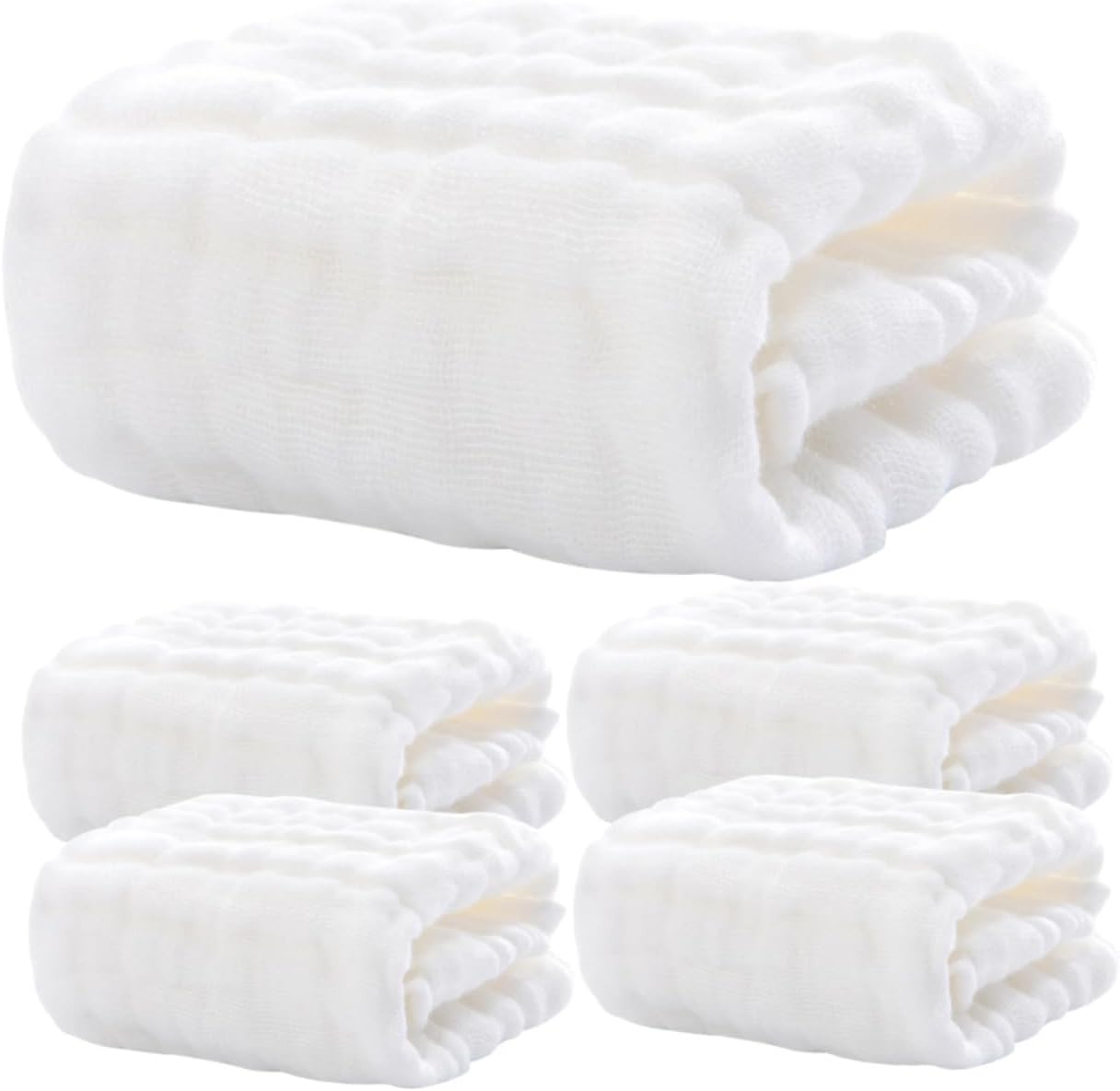 5pcs Muslin Washcloths for Newborns Soft Durable Absorbent