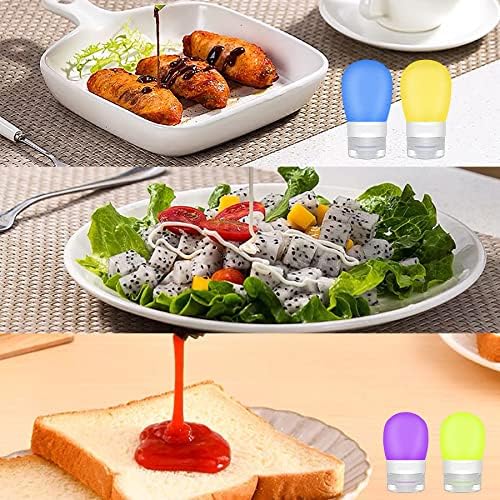 4-Pack Squeeze Salad Dressing Bottles with Leak-Proof Design