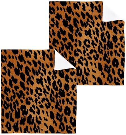 Leopard Print Reusable Washcloths Set