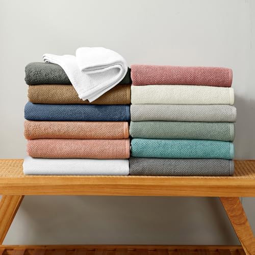 Dark Grey Washcloth - 100 Cotton 12-Pack 13x13 - Soft Absorbent Durable