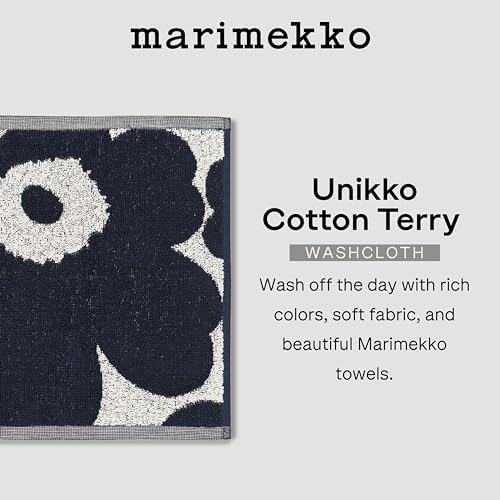 Premium Terry Cotton Washcloth Floral Design Red - MARIMEKKO Unikko