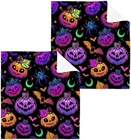 Pumpkin Purple Wash Cloths 2-Piece Set - Soft Absorbent