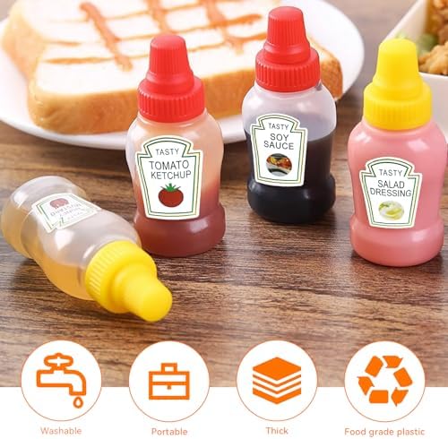 12-Piece Expandable Ketchup Bottle Set for Bento Boxes