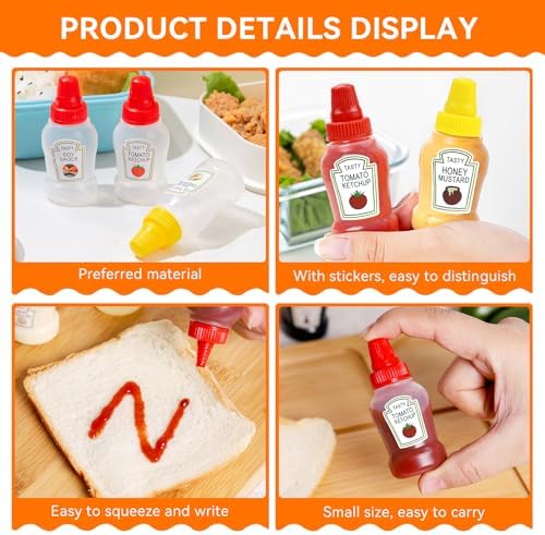 12-Piece Expandable Ketchup Bottle Set for Bento Boxes