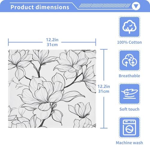 12x12 Cotton Washcloths Soft and Absorbent for Bathroom and More