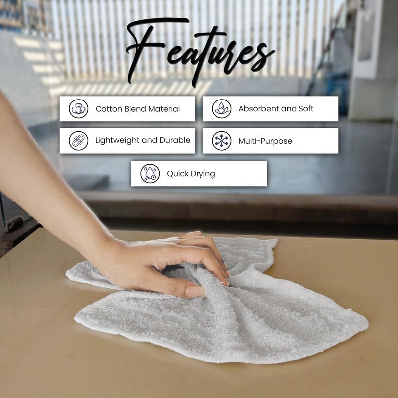 12x12 Wash Cloths Durable Soft Absorbent