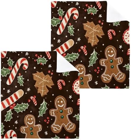 Perfect Gift - Christmas Cookie Washcloth Set for Family Friends