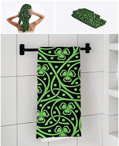 St Patricks Day Shamrock Bathroom Towel Set Collectible Luxurious Microfiber Dish Towels