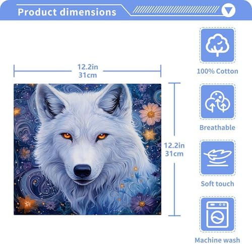 Kigai White Wolf 4 Pack Washcloths
