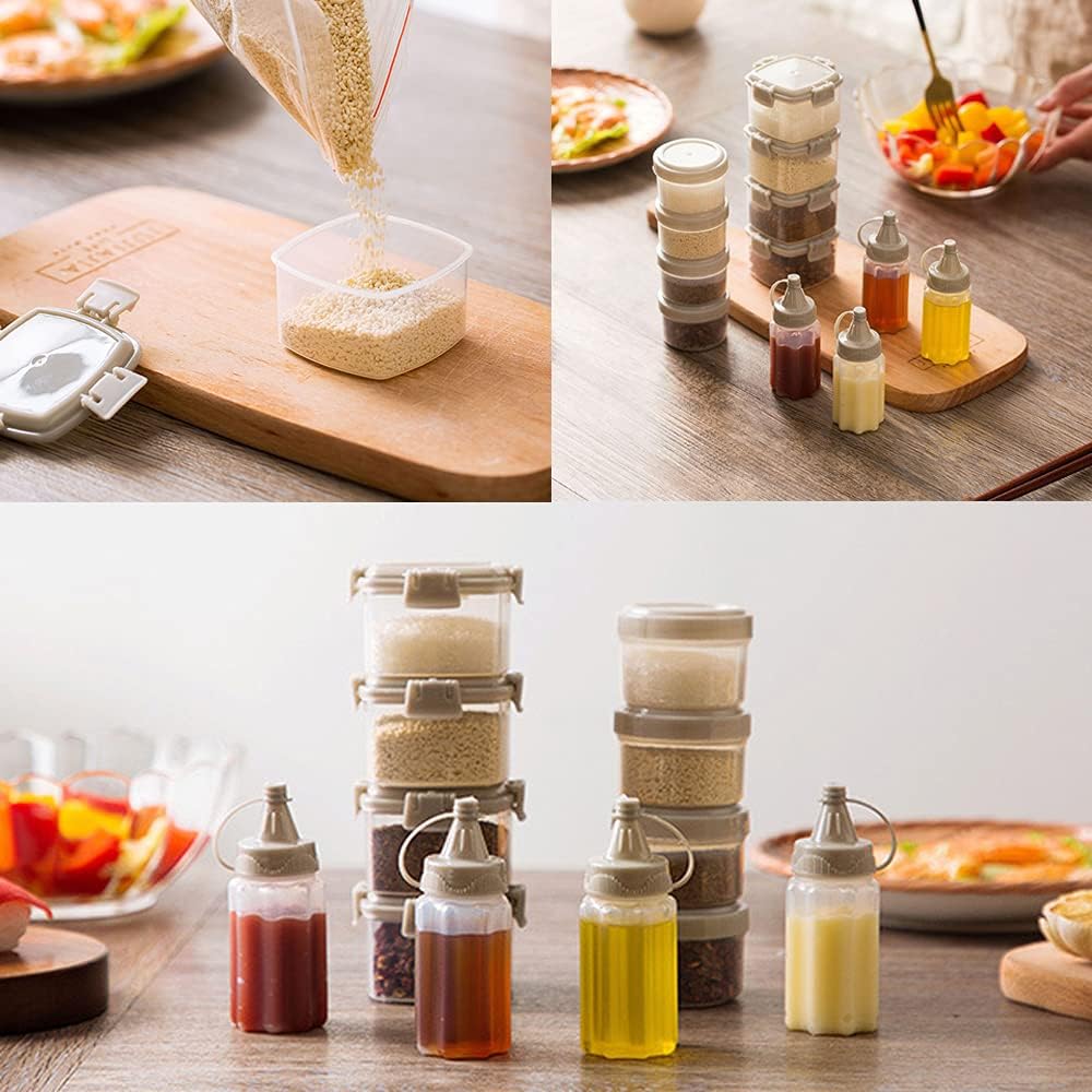 Convenience 8 Mini Squeeze Condiment Bottles for Every Day