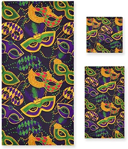 Beachy Vibes Mardi Gras Bath Towels Set