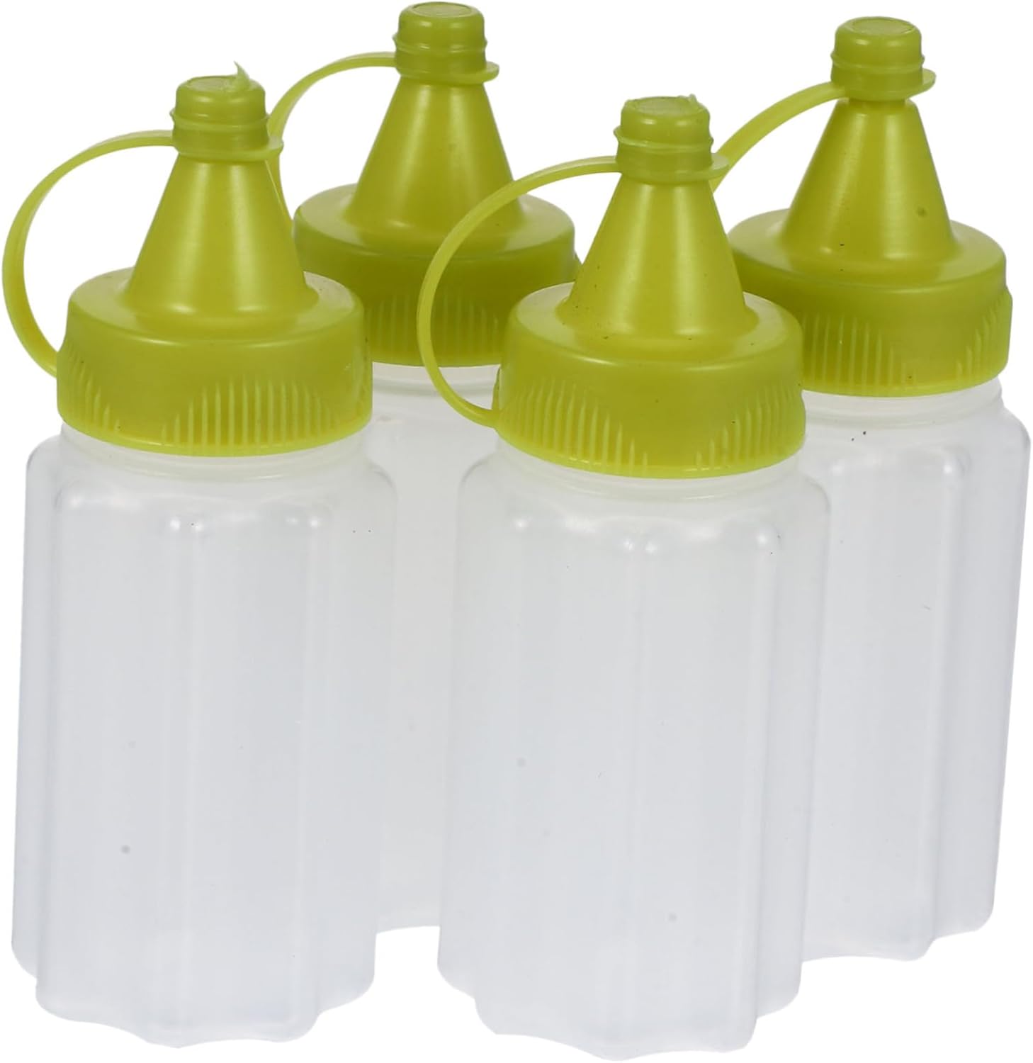 BRIGHTFUFU 4-Piece Squeeze Sauce Bottles for Ketchup Honey and Salad Dressings