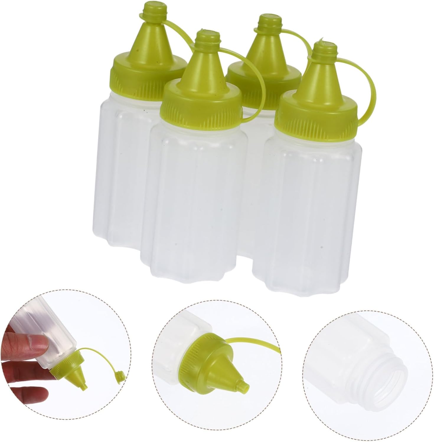 4-Piece Set of Eco-Friendly Olive Oil Condiment Squeeze Bottles