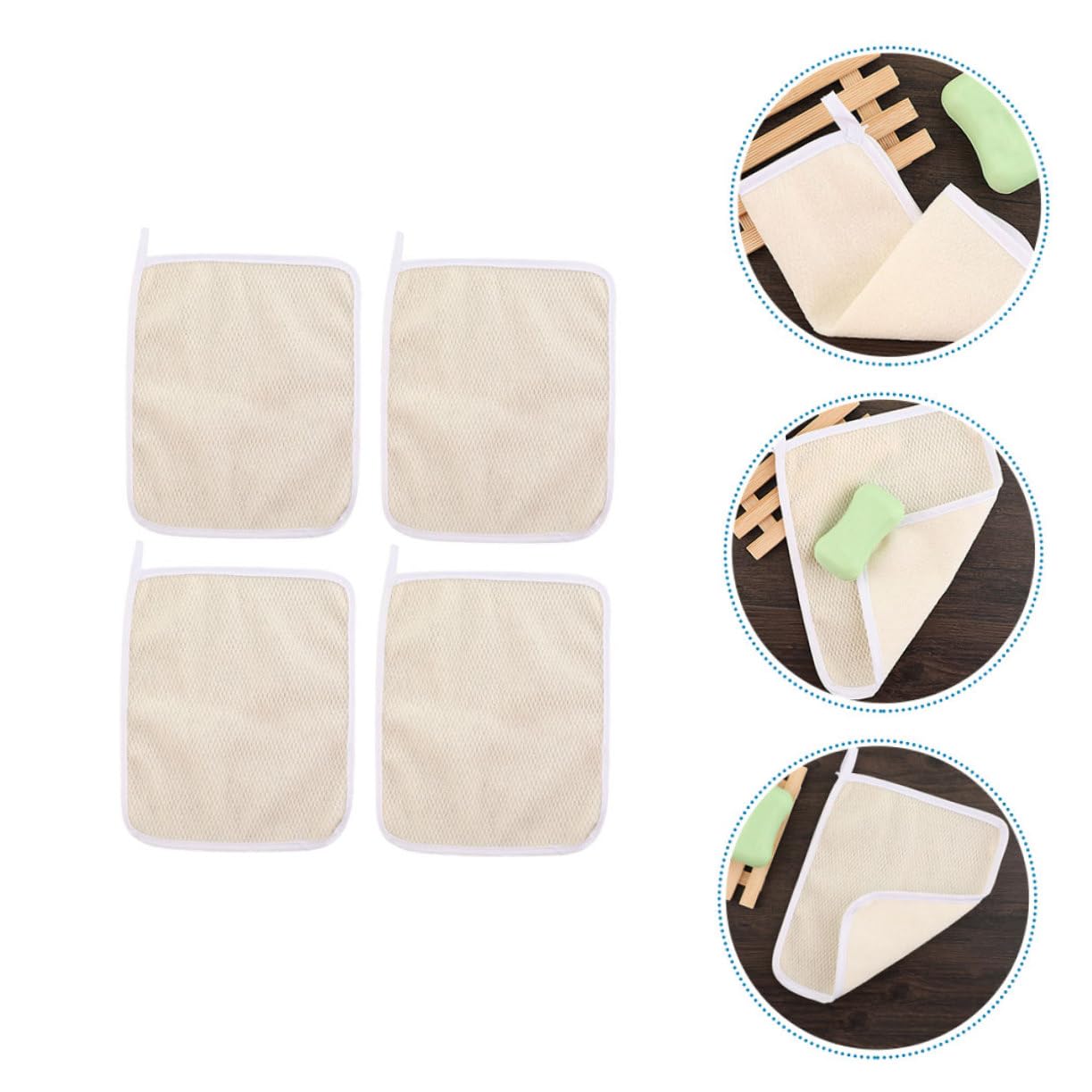 BESTYASH 4pcs Exfoliating Back Scrubber Body Towels