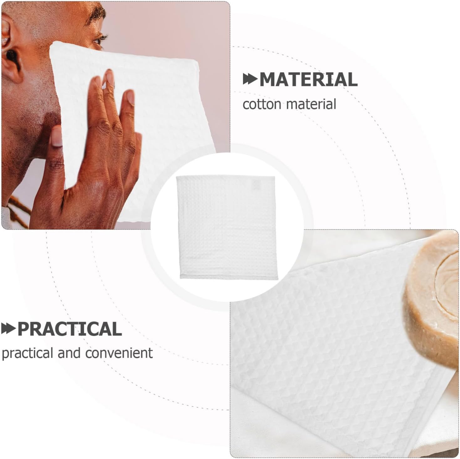 2-Piece Soft Waffle Face Towels for Fast Absorption Skin-Friendly