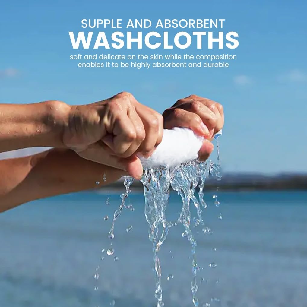 Premium 100 Cotton Washcloth Set - 24 Soft Thick Absorbent
