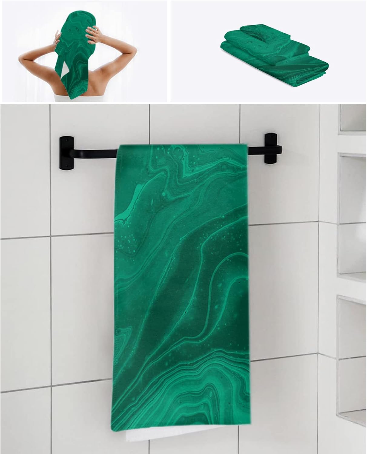 Marble Fluid Artwork Bathroom Towel Set
