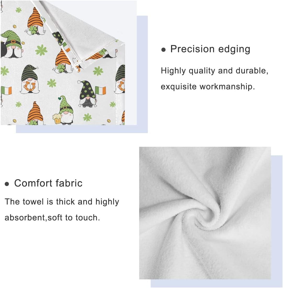 DOMIKING Gnome St Patrick Day Towel Set of 3