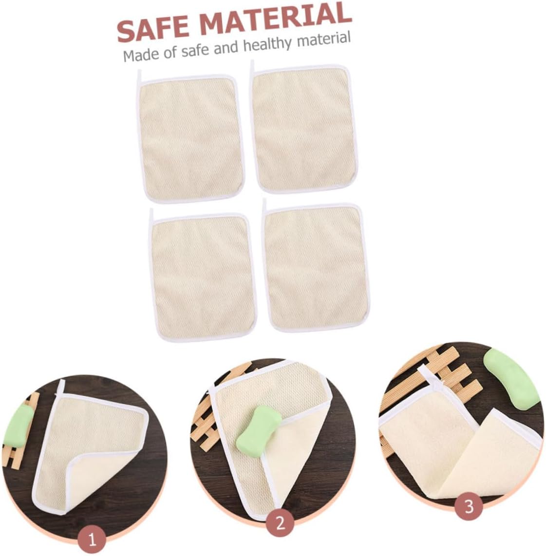4pcs Exfoliating Body Scrubbing Towels