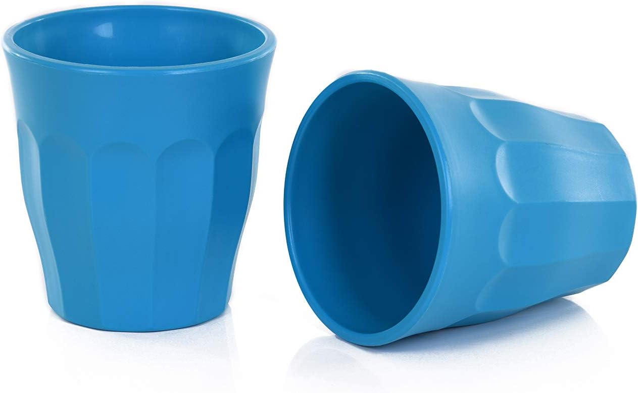 Unbreakable Turquoise Glass Cups 4pk for Dining Entertaining