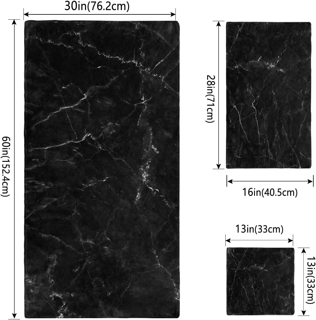 Marble Black White Crack Mini Towel Set