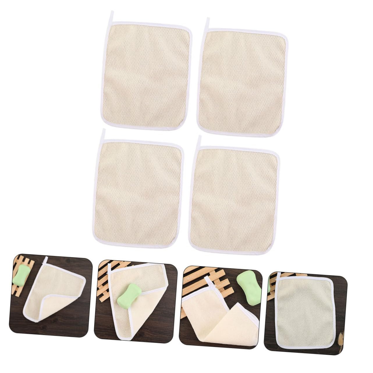 4-Piece Exfoliating Body Scrub Towels for Smooth Skin