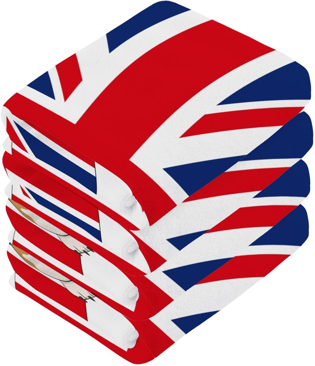 ALAZA Bulldog of The British Flag 12x12 Washcloth 2-Pack