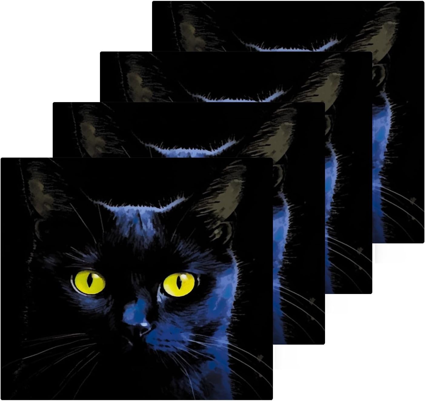 Xigua Black Cat Washcloths 2 Pack Quick Dry